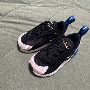 Nike Kids Black and White Sneakers with Blue Accents